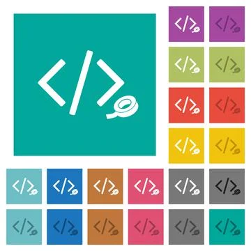 Software patch square flat multi colored icons Stock Illustration