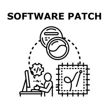 Software patch system update programming improvement concept Stock Illustration