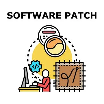 Software patch system update programming improvement concept Stock Illustration