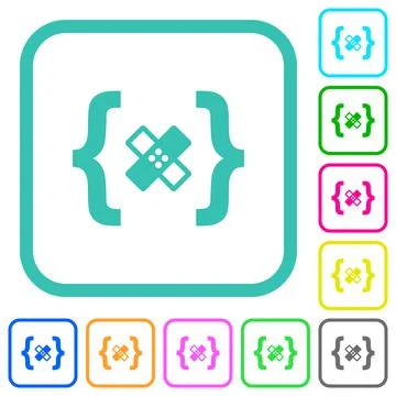 Software patch vivid colored flat icons 스톡 일러스트