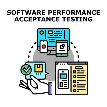 Software performance acceptance testing concept vector illustration Stock Illustration