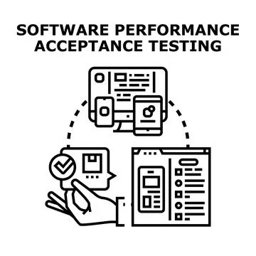 Software performance acceptance testing concept vector illustration Illustrazione stock