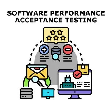 Software performance acceptance testing process vector illustration 库存插图