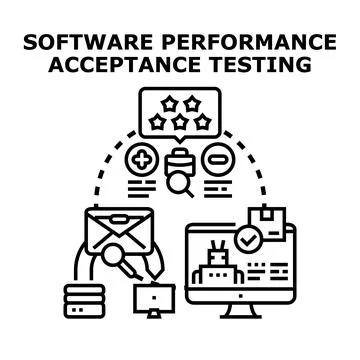 Software performance acceptance testing process vector illustration イラスト素材