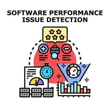 Software performance issue detection optimizing system management Stock Illustration