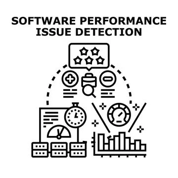 Software performance issue detection optimizing system management Stock Illustration
