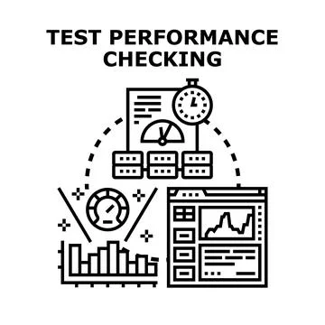 Software performance testing and system analysis Illustrazione stock