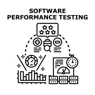 Software performance testing evaluating system speed and reliability Stock Illustration