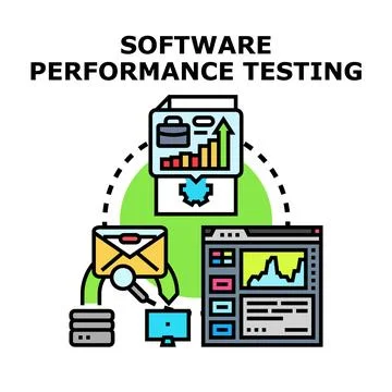 Software performance testing evaluating system productivity concept 库存插图