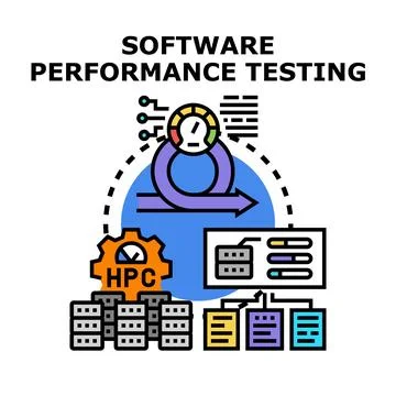 Software performance testing evaluating system efficiency and speed Stockillustratie