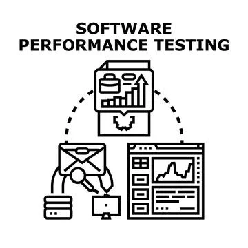 Software performance testing evaluating system productivity concept Stock Illustration