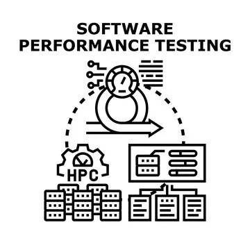 Software performance testing evaluating system efficiency and speed Stock Illustration