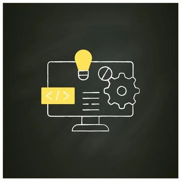 Software platform chalk icon Illustrazione stock