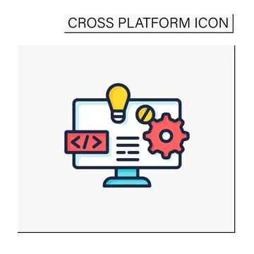 Software platform color icon Illustrazione stock