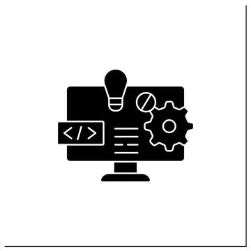 Software platform glyph icon Illustrazione stock