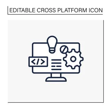Software platform line icon Stockillustratie