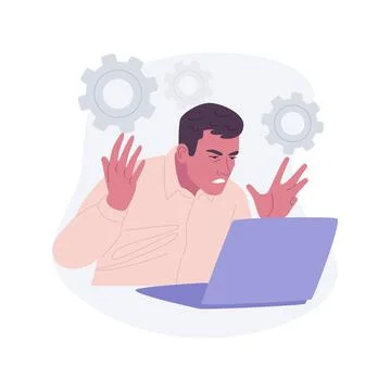 Software problems isolated cartoon vector illustrations. Illustrazione stock