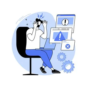 Software problems isolated cartoon vector illustrations. Stock Illustration