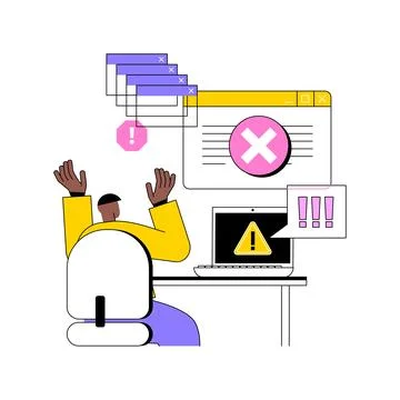 Software problems isolated cartoon vector illustrations. Illustrazione stock