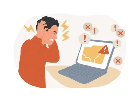 Software problems isolated cartoon vector illustrations. Stock Illustration