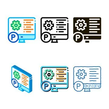 Software process concepts icon vector outline Stock Illustration