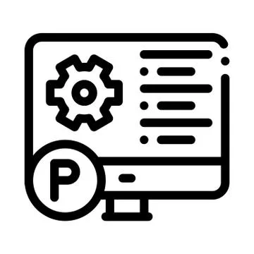 Software process icon vector outline illustration Illustrazione stock