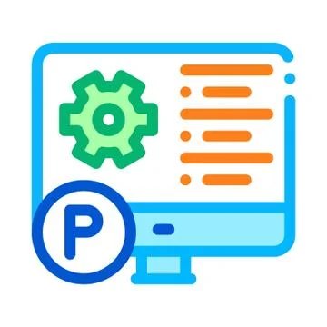 Software process icon vector outline illustration Ilustración de archivo