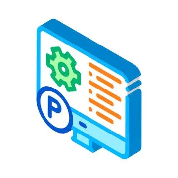 Software process isometric icon vector illustration Stockillustratie