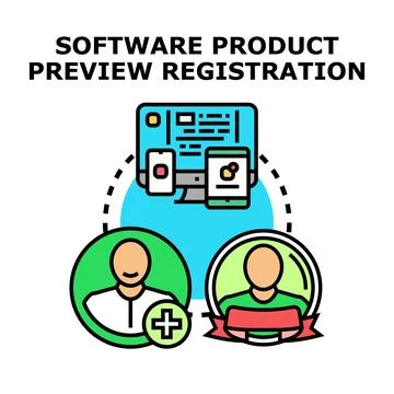Software product preview registration vector illustration Stock Illustration