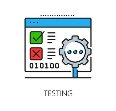 Software program code icon, computer testing Stockillustratie