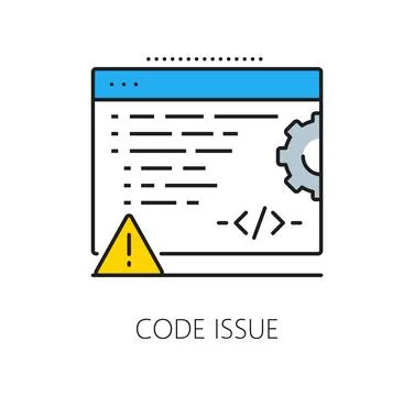 Software program code issue line icon or sign Stockillustratie