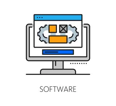 Software program code line icon or pictogram Ilustración de archivo
