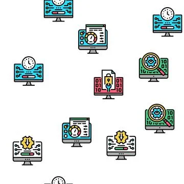 Software Program Development Vector Seamless Pattern Stockillustratie