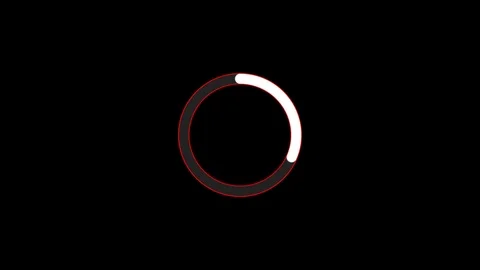 Software program loading in a circle on the black screen of the device. Video stock 97950876