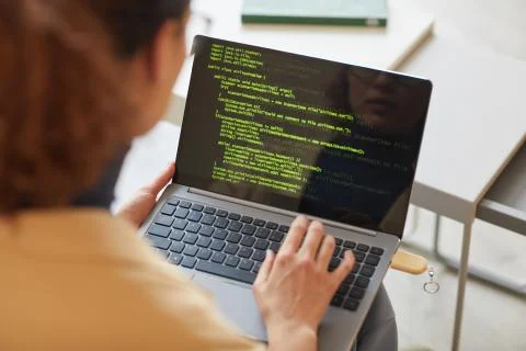 Software programmer at office Stockfoto's