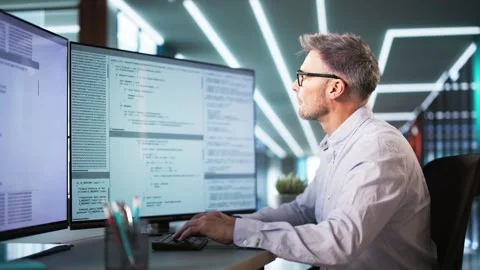 Software Programmer Or Coder Man Stock Footage 301341942
