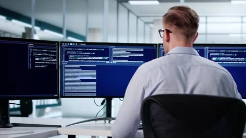 Software Programmer Or Coder Man Stock Footage 314128868