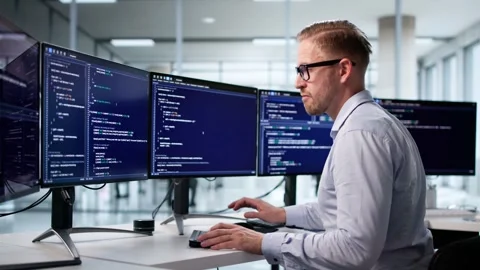 Software Programmer Or Coder Man Stock Footage 314515877