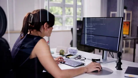 Software Programmer Or Coder Woman Stock Footage 250235970