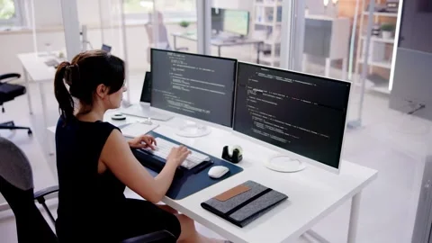 Software Programmer Or Coder Woman Stock Footage 250236237