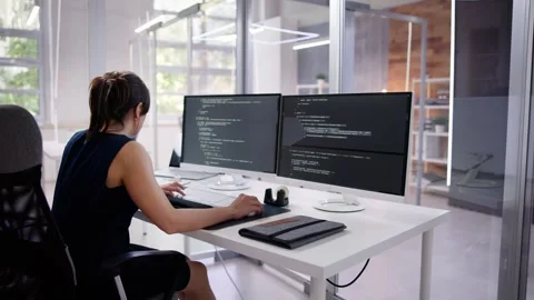 Software Programmer Or Coder Woman Stock Footage 251175892