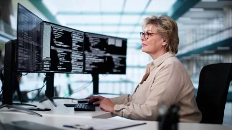 Software Programmer Or Coder Woman Stock Footage 298392758