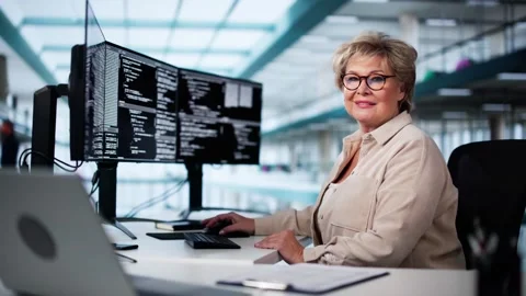 Software Programmer Or Coder Woman Stock Footage 299957805