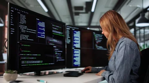 Software Programmer Or Coder Woman Stock Footage 312471911