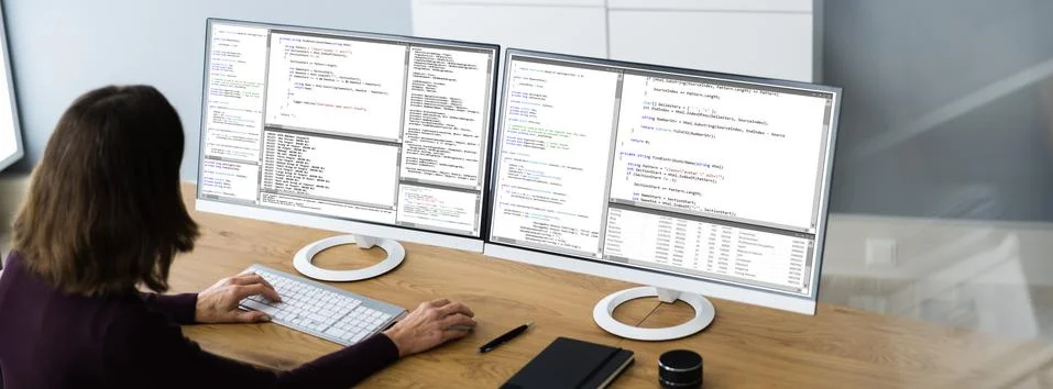 Software Programmer Or Coder Woman Stock Photos