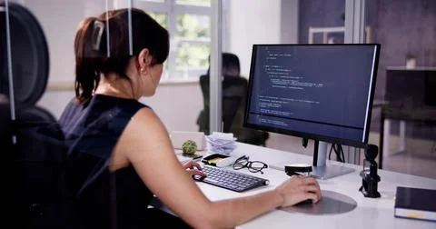 Software Programmer Or Coder Woman Stock Photos