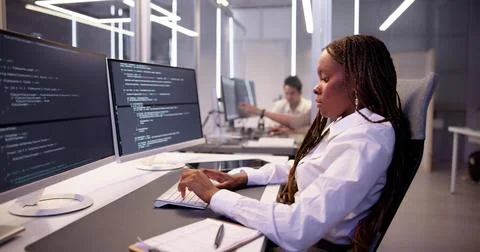 Software Programmer Or Coder Woman Stock Photos