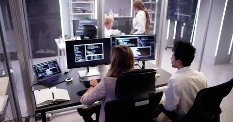 Software Programmer Or Coder Woman 写真素材