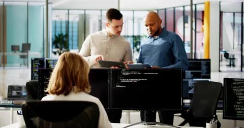 Software Programmer Or Coder Woman Stock-Fotos