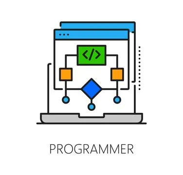 Software programmer program code line icon Stock Illustration